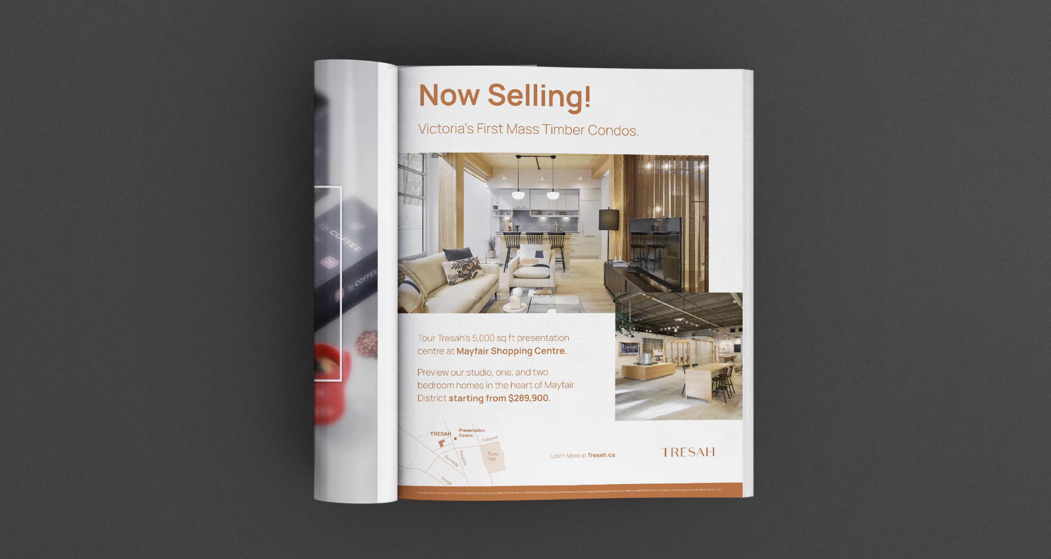 Magazine print ad for Tresah.