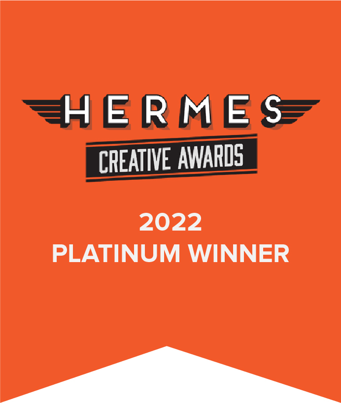 Hermes Creative Awards 2022 Platinum Winner ribbon