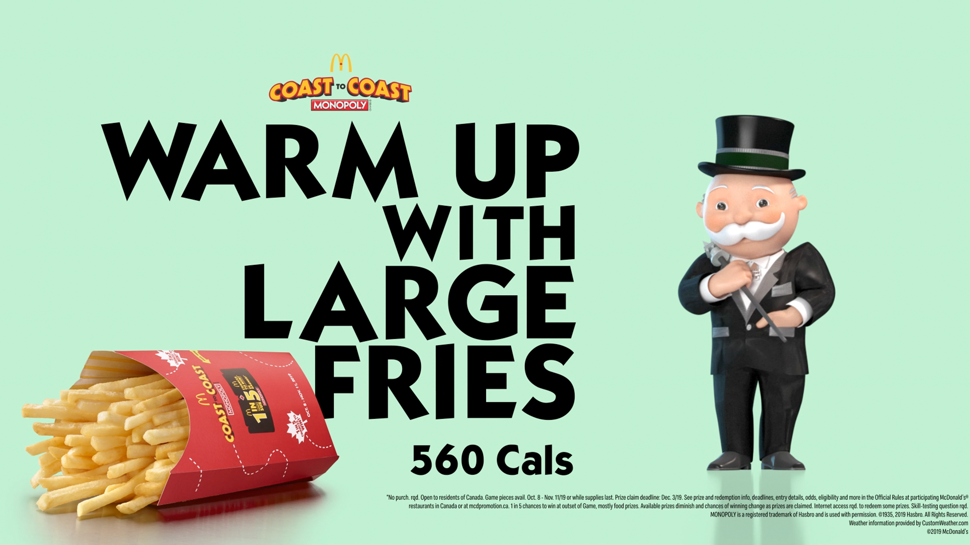 Data-driven digital menu board creative designed for McDonald's Monopoly campaign